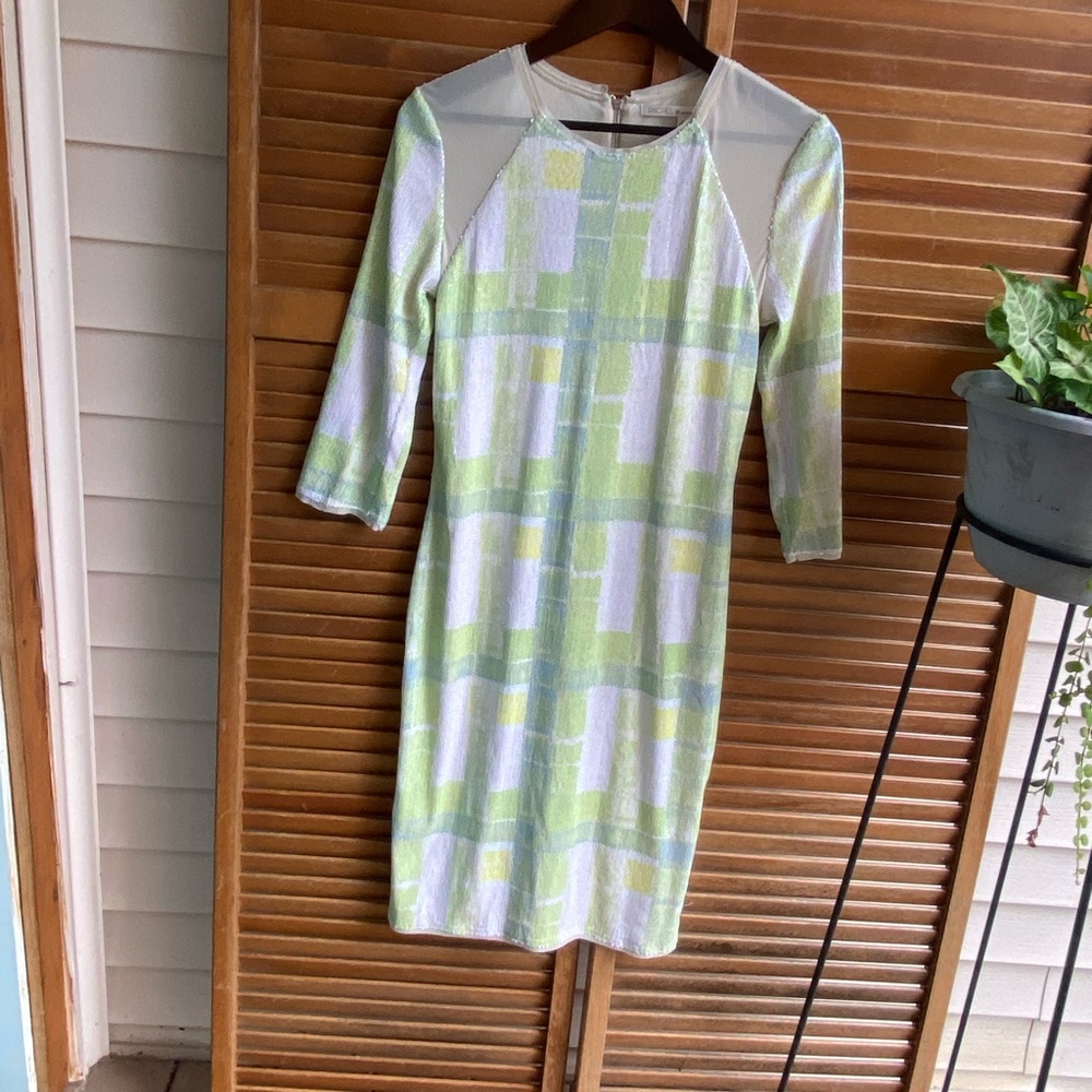 SZ L RACHEL ROY NEON SEQUINED DRESS